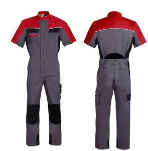 Customize Mens work clothing breathable long sleeve worker overalls durable factory worker jumpsuits auto repair uniforms