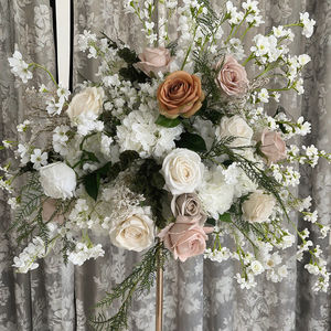 Lujo Real Touch <span class=keywords><strong>canela</strong></span> musgo Salvia Rosa ceniza cuarzo niebla pasillo <span class=keywords><strong>flor</strong></span> corredor para champán verde centro <span class=keywords><strong>de</strong></span> mesa flores plantas - Product Image 5