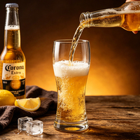 Verre à bière classique en verre borosilicate transparent fait main pour le vin et les boissons de pub