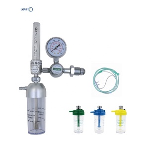 Tiêu Chuẩn Oxy Lưu Lượng Kế Độ Ẩm Nhôm Cga540 Bullnose Oxy Y Tế Điều Chỉnh Lưu Lượng Kế Với Chai Nhôm - Product Image 2