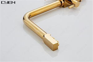 CYEN Wholesales Price Gold Kitchen <strong>Faucets</strong> Pull Out <strong>Sprayer</strong> Single Function Kitchen Taps for Farmhouse Camper Laundry Utility - Product Image 4