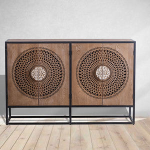 Miroir Moderne Italien Japonais en <span class=keywords><strong>Bois</strong></span> Massif <span class=keywords><strong>Noir</strong></span> <span class=keywords><strong>et</strong></span> Rotin Mango Console <span class=keywords><strong>Buffet</strong></span> Vintage en Chêne Blanc Grand <span class=keywords><strong>Buffet</strong></span> Armoire - Product Image 5