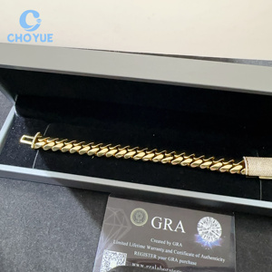 VVS Moissanite Diamond 12MM Iced Out Cuban Link Chain Buss <b>Down</b> Hip Hop Jewelry Plain Cuban Link Bracelet 925 Sterling Silver - Product Image 5