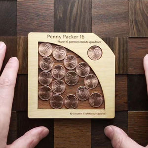 Rompecabezas de monedas de madera de diseño único IQ Challenge Brain Teasers para niños adultos juegos de estrategia lógica para regalos únicos - Product Image 2