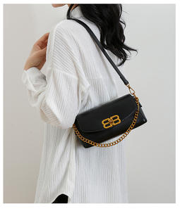 Bolso cuadrado pequeño con cadena Premium Sense, uso diario, bolso para axilas de moda femenina, bolso cruzado de hombro de lujo ligero Lux - Product Image 1