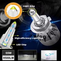 LANSEKO 55W 9500LM Plug and Play N2P Ventilateur de phares à led H4 H7 H11 HB3 9005 HB4 9006 avec PCB en cuivre pour ampoule LED de voiture