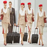 女性の高品質エミレーツ航空スチュワーデス制服ドレスをカスタマイズ