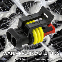 Connecteurs automobiles étanches IP67, connecteurs rapides 2P femelles pour alimentation 10A, contacts en cuivre