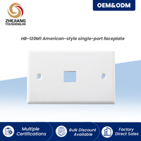 Pelat Dinding Keystone ABS 1 2 3 4 6 Port Standar AS Single Gang Faceplate RJ45 Cat5e Cat6 Soket Dinding Jaringan