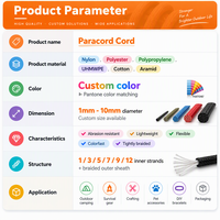 Cordon Paracord 7 brins de 4 mm, couleur unie, pour camping, randonnée, survie en extérieur, lanière, bracelet, porte-clés, bricolage