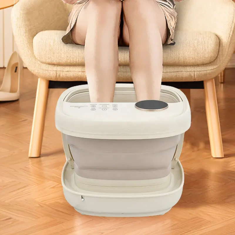 Tragbare Fußmassage Maschine faltbare Fußbad-Massagegerät mit automatischen Rollen