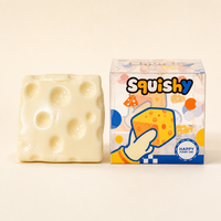 Cubes de fromage moelleux de 7 cm remplis de vaseline pour filles, cubes anti-stress à remontée lente, ASMR, sensation de satisfaction étrange, vente en gros