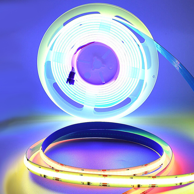 Addressable RGBIC COB LED Strip 720 LEDs/m 12V/24V Full Color with Remote Control Wi-Fi USB Copper IP20