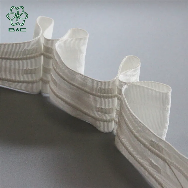 Home decoration curtain accessories curtain header slide pleat tape 75mm width wave curtain tape