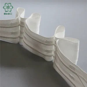 Home decoration curtain accessories curtain header slide pleat tape 75mm width wave curtain tape