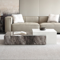 Italienischer Rechteckiger Kreativer Couchtisch Luxuriöser Moderner Schiefer Quadratischer Ecktisch Beistelltisch für Wohnzimmer