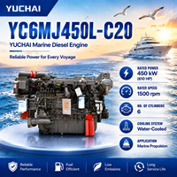 Moteur diesel turbocompressé SCDC YUCHAI série YC6MJ YC6MJ450L-C20, puissance professionnelle marine pour applications mondiales sur navires