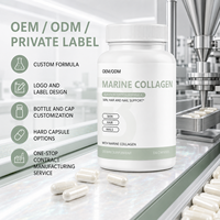 Capsules de collagène marin en marque privée OEM, complément nutritionnel pour la beauté de la peau, des cheveux et des ongles, capsules de collagène marin