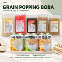 Perles de Boba Éclatantes 1kg Sac 880g Pot 5 Saveurs : Châtaigne d'eau, Haricot Rouge, Orge, Avoine pour Salons de Thé Boba