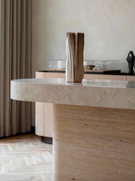 Polierter Marmor Minimalistischer Couchtisch Langlebiger Naturstein Kratzfeste Wasserfeste Möbel für Villa Wohnzimmer Büro Inneneinrichtung