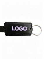 Porte-clés en cuir véritable personnalisé de qualité supérieure, avec logo de marque imprimé, pour cadeaux promotionnels