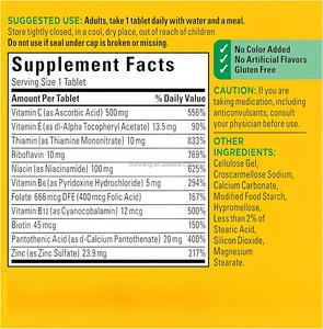 Oem/Odm <span class=keywords><strong>B</strong></span> <span class=keywords><strong>Vitamin</strong></span> <span class=keywords><strong>C</strong></span> kompleks dan seng suplemen makanan <span class=keywords><strong>Vitamin</strong></span> untuk orang dewasa dan anak-anak 75 tablet produsen - Product Image 3