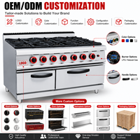 Cuisinière à gaz commerciale 6 brûleurs avec four, en acier inoxydable, sur pied, pour restaurant, hôtel, cuisine