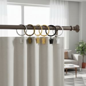 YIWANG En gros Anneau de tringle à rideaux en fer de 1,5 pouce pour rideaux à feuilles mobiles, pour hôtels modernes - Product Image 1