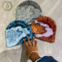 KD Beanie Fabricant En Gros Personnalisable Logo Motif Hiver Streetwear Poilu Furry Brosse Jacquard Mohair Bonnet En Tricot
