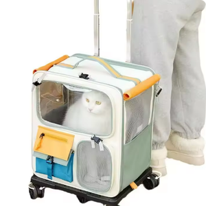 Harnais pour animaux de compagnie réglable multi-équipements - Combinaison chariot de courses et sac à dos avec filet résistant aux griffes - Product Image 1