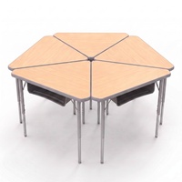 Meubles scolaires modernes en métal de haute qualité, confortables, réglables en hauteur, tables et chaises de discussion en groupe triangulaires