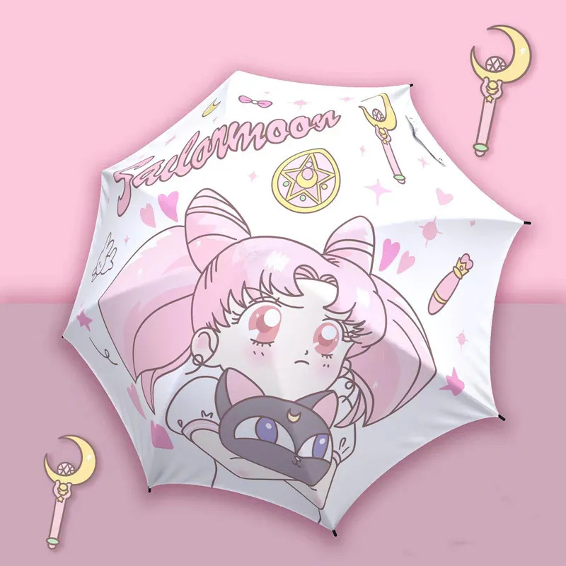 Pretty asker Sailor Moon sekiz kemikleri şemsiye yaz Anime şemsiye karikatür şemsiye Kawaii