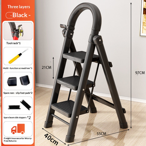 Escalera Plegable Económica para el Hogar, Escalera Plegable Fácil de Guardar, Escalera Moderna para Interiores, Juego de Escaleras de Agilidad - Product Image 3