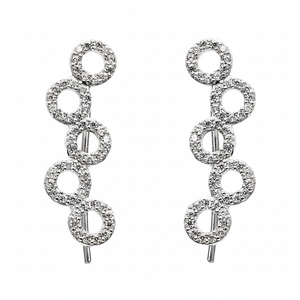 Hollow Round Zircon <b>Ear</b> <b>Cuff</b> Earring Turkish Wholesale Handcrafted 925 Sterling <b>Silver</b> Jewelry - Product Image 2
