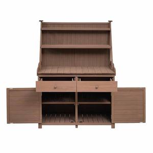 Armoire de rangement multifonctionnelle en bois pour jardin extérieur et banc de travail, station de travail décorative <span class=keywords><strong>avec</strong></span> <span class=keywords><strong>panneau</strong></span> de jardin pour patio et cour - Product Image 2