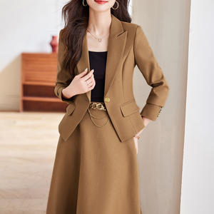YFY personnalisé professionnel femmes costume d'affaires ensemble formel bureau deux pièces veste jupe entretien robe mode Slim Fit - Product Image 2