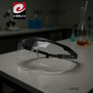 MNJ Safety Goggles Clear Lens Anti-Fog Protective Eye Wear for Work and Lab Use 12PCS Pack - Product Image 2