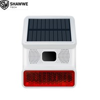 Alarm Suara & Cahaya Nirkabel Tenaga Surya Luar Ruangan Induksi Tubuh Manusia Inframerah Dalam Ruangan Klakson Sirene Anti Maling 433MHz Portabel ABS