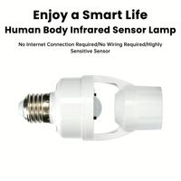 Portalámparas con Sensor de Movimiento E27, Sensor Infrarrojo de Cuerpo Humano, Instalación Inalámbrica Fácil, para Bombillas en Escaleras y Pasillos