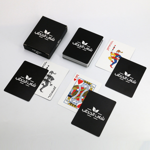 Cartas de Póker de PVC Negras Impermeables con Logotipo Árabe Personalizado, Cartas de Juego Clásicas de Casino para Fiestas - Product Image 4