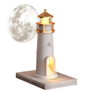 High-End Creative ABS <strong>Moonlight</strong> Lighthouse Projector Lamp Battery-Powered Night Light for Bedroom Bedside &amp; Desktop for <strong>Sleep</strong> - Product Image 1