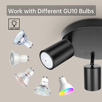Spot LED Moderne en Fer à 3 Voies, Culot GU10, Montage en Saillie, Orientable, Hauteur Réglable, CCT 3000K-6000K, Usage Commercial Intérieur