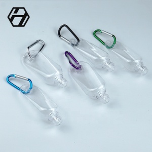 <span class=keywords><strong>Vide</strong></span> En Plastique Pet L'alcool 30ml 50ml Poche Porte-clés Bouteille Désinfectant pour les mains Avec Clip Mousqueton - Product Image 1
