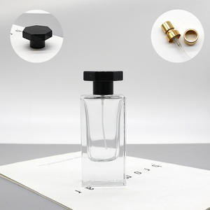 Wholesale 80ml Thick-Bottomed Glass Perfume Refill Bottles 60ml Square Cosmetic Empty <b>Spray</b> Bottles with Snap-On Caps - Product Image 2