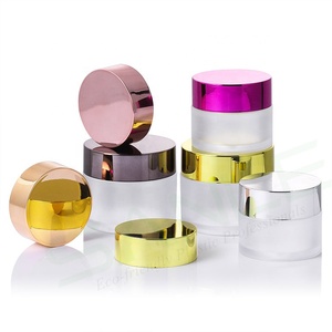 15ml 1oz 2oz 4oz 16oz Luxury Empty OEM Cosmetic Containers Biodegradable Cosmetic Packaging Plastic Cream Jar with gold lid