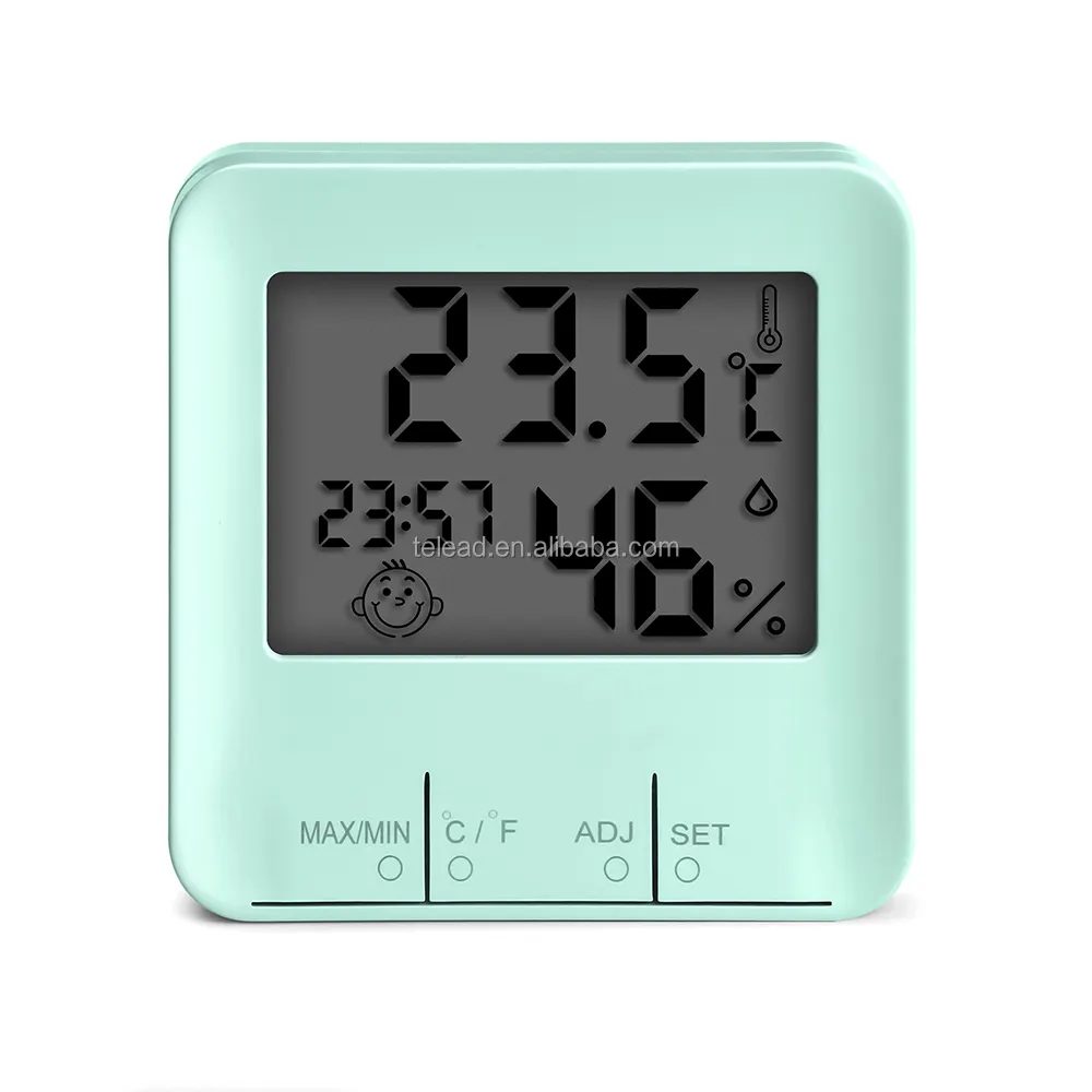 इनडोर थर्मामीटर एलसीडी डिजिटल घड़ी थर्मामीटर आर्द्रतामापी तापमान आर्द्रता परीक्षक