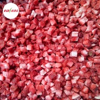 Fraises surgelées IQF en dés, petites, rouges, emballage en vrac de 10 kg, certifiées HACCP, origine CN pour l'exportation