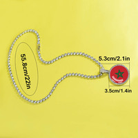 Pendentif drapeau africain Hip Hop Bling Collier chaîne glacé drapeau national bijoux souvenir