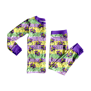Preventa de Ropa Infantil para Mardi Gras, Nuevos Diseños, Pijamas para Niñas Pequeñas, Conjuntos de 2 Piezas, Ropa para Hermanos - Product Image 1