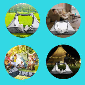 เต็นท์สัตว์เลี้ยงกลางแจ้งแบบพับเก็บได้น้ำหนักเบาระบายอากาศได้กันยุงคอกสุนัขแมวสำหรับการเดินทางในสนาม - Product Image 4